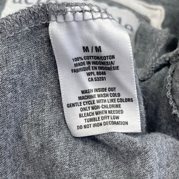 Aeropostale Y2K 2000s Embroidered Spell Out Shirt Fitted Gray Sz M VTG - Picture 7 of 8